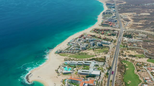 MARQUIS LOS CABOS MEXICO-2021: Coastal Highway with Moving Vehicle and Ocean View