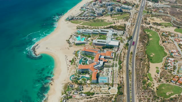 MARQUIS LOS CABOS MEXICO-2021: Coastal Highway with Beach and Resort Buildings