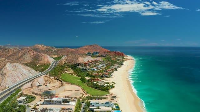 MARQUIS LOS CABOS MEXICO-2021: Coastal Highway and Beachfront Development Aerial
