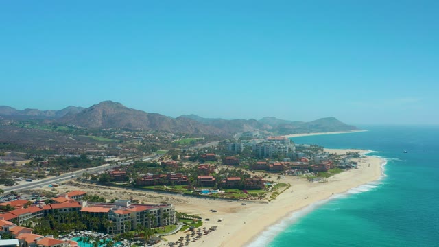 DREAMS LOS CABOS BCS MEXICO-2021: Beachgoers Leaving a Coastal Resort Area