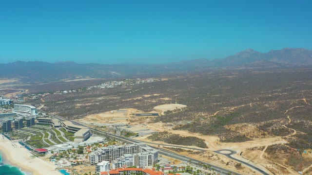 DREAMS LOS CABOS BCS MEXICO-2021: Coastal Development and Road by Arid Hills