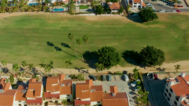 SAN JOSE DEL CABO BCS MEXICO-2021: Golf Course and Palm Trees with Rising Camera