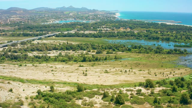 SAN JOSE DEL CABO BCS MEXICO-2021: Coastal River Valley with Road and Dunes