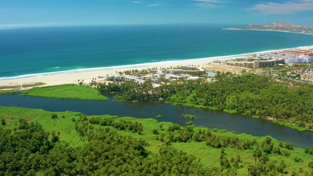 SAN JOSE DEL CABO BCS MEXICO-2021: Coastal Lagoon, White Sand Beach, and Ocean