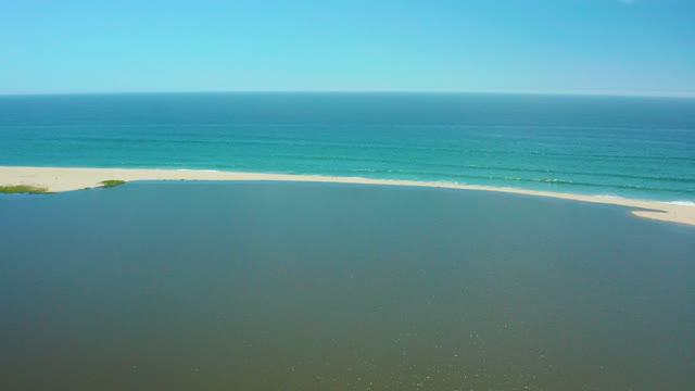 SAN JOSE DEL CABO BCS MEXICO-2021: Sandy Spit Separating Lagoon From Turquoise Ocean