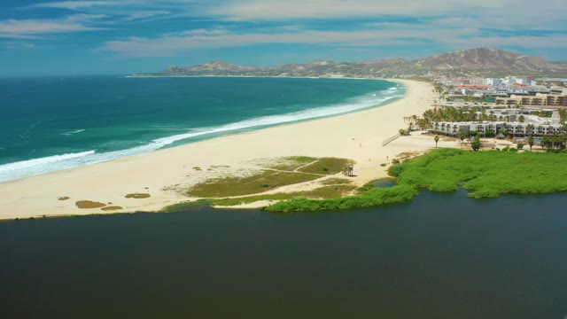 SAN JOSE DEL CABO BCS MEXICO-2021: Coastal Beach with Lagoon and Ocean Waves