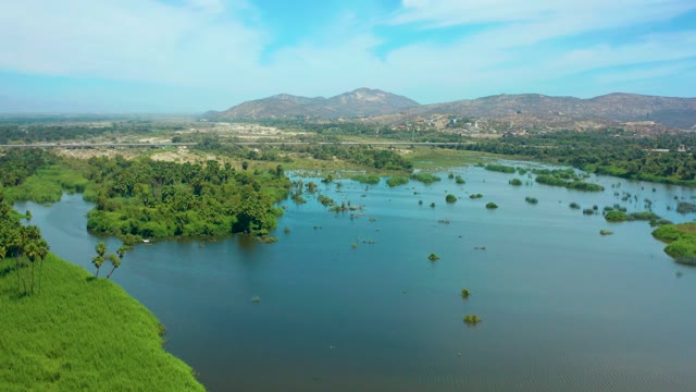 SAN JOSE DEL CABO BCS MEXICO-2021: Calm Waterway with Tree-Islands and Lush Banks
