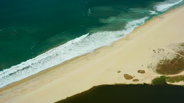 SAN JOSE DEL CABO BCS MEXICO-2021: Waves Rolling Onto Sandy Shore From Overhead