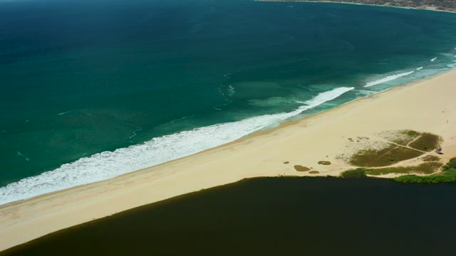 SAN JOSE DEL CABO BCS MEXICO-2021: Beach and Ocean with Distant Coastline Emerging