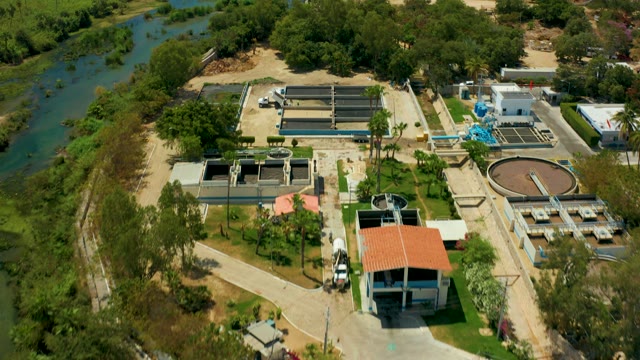 SAN JOSE DEL CABO BCS MEXICO-2021: Water Treatment Plant and River From Above