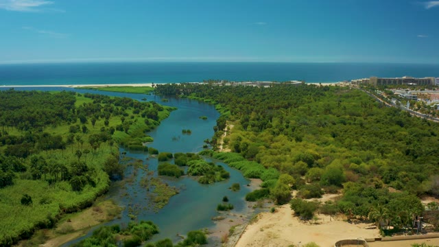 SAN JOSE DEL CABO BCS MEXICO-2021: Rising River Water In Coastal Wetland