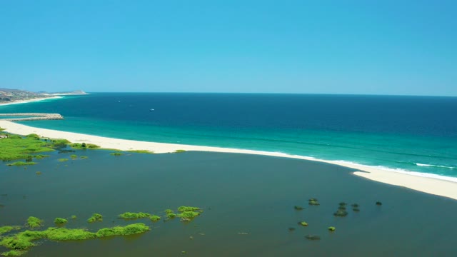 SAN JOSE DEL CABO ESTUARY BCS MEXICO-2021: Coastal Shoreline with Gentle Ocean Waves