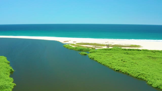 SAN JOSE DEL CABO ESTUARY BCS MEXICO-2021: Coastal Inlet with White Sand and Mangroves
