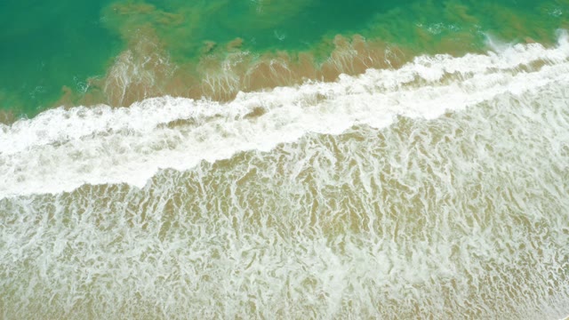 SAN JOSE DEL CABO ESTUARY BCS MEXICO-2021: Ocean Waves Approaching and Receding From Sandy Shore