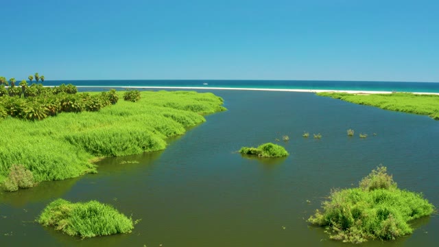 SAN JOSE DEL CABO ESTUARY BCS MEXICO-2021: Narrow Waterway Through Coastal Marshes