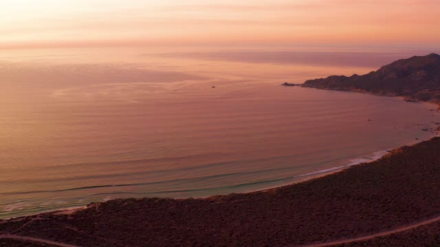 CABO PULMO BCS MEXICO-2021: Coastal Road Curving Along Sunset Beach