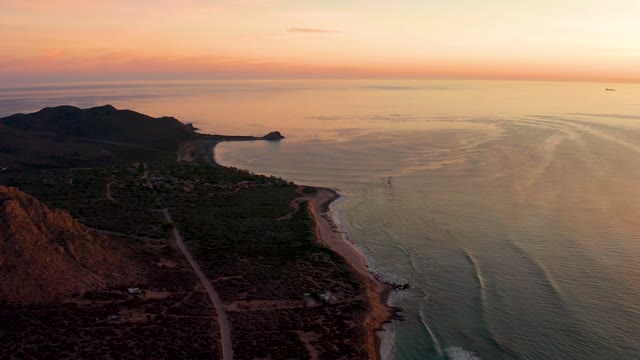CABO PULMO BCS MEXICO-2021: Winding Coastal Road at Sunset
