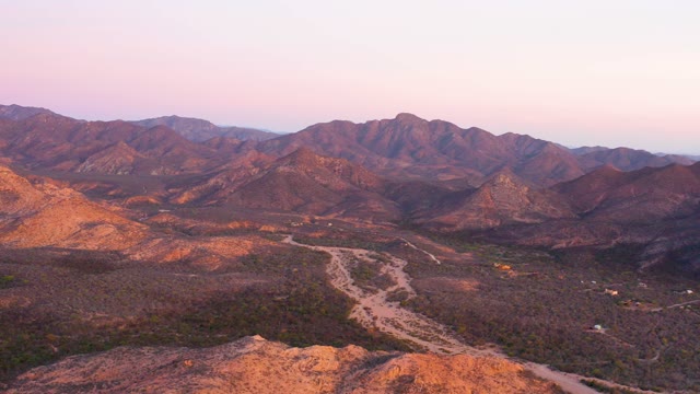 CABO PULMO BCS MEXICO-2021: Mountain Valley River with Moving Car