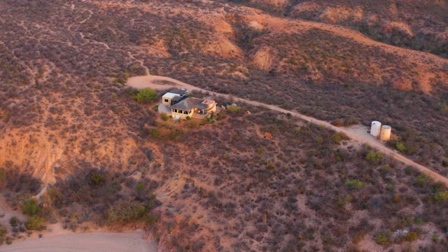 CABO PULMO BCS MEXICO-2021: Desert House and Dirt Road in Arid Hills