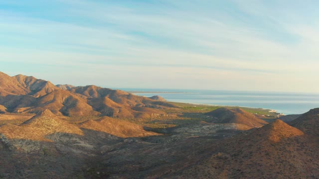 CABO PULMO BCS MEXICO-2021: Arid Mountain Coastline at Dusk