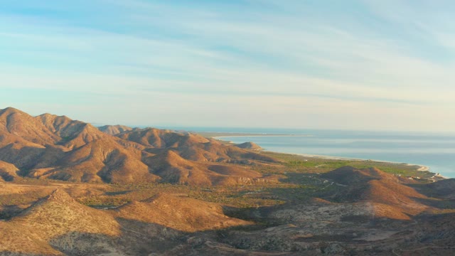 CABO PULMO BCS MEXICO-2021: Sunlight Shifting Over Mountain Ridges and Coastline