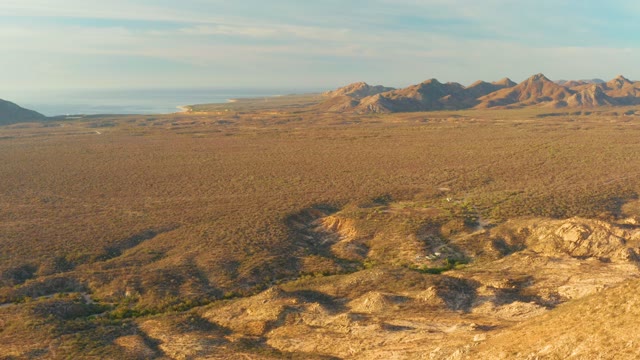 CABO PULMO BCS MEXICO-2021: Arid Desert Landscape with Distant Mountain Ranges