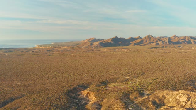 CABO PULMO BCS MEXICO-2021: Desert Landscape with Distant Mountains and Ocean