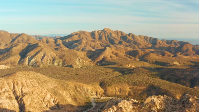 CABO PULMO BCS MEXICO-2021: Desert Mountain Range with Gradual Sunlight Shifts