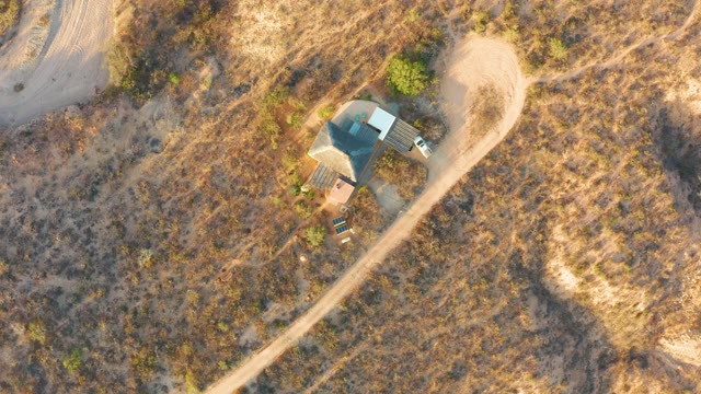 CABO PULMO BCS MEXICO-2021: Rural House and Dirt Roads in Dry Landscape