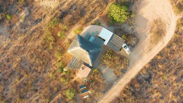 CABO PULMO BCS MEXICO-2021: Rural House in Dry Grassy Area From Above