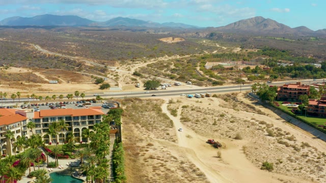 HILTON LOS CABOS MEXICO-2021: Desert Resort with Moving Vehicle on Dirt Path