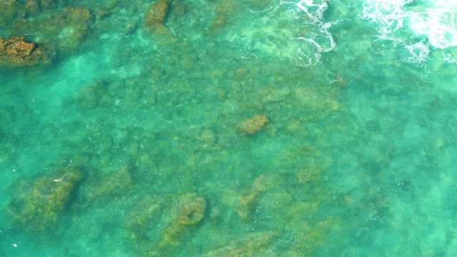 HILTON LOS CABOS MEXICO-2021: Gentle Ocean Waves Over Shallow Rocky Seabed