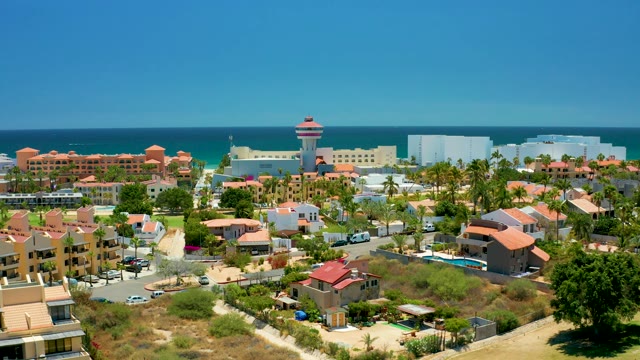 SAN JOSE DEL CABO BCS MEXICO-2021: Panning View of Oceanfront Residential Neighborhood