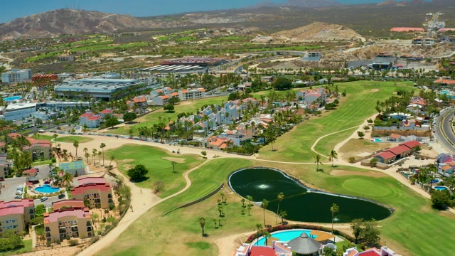 SAN JOSE DEL CABO BCS MEXICO-2021: Golf Course and Residential Area Aerial Pan
