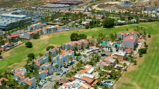 SAN JOSE DEL CABO BCS MEXICO-2021: Residential Complex with Red-tiled Roofs and Green Lawns