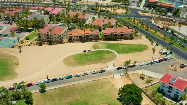 SAN JOSE DEL CABO BCS MEXICO-2021: Apartment Complex and Road Traffic Aerial View