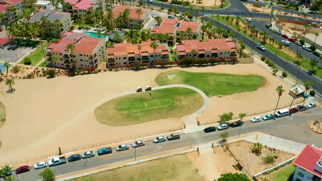 SAN JOSE DEL CABO BCS MEXICO-2021: Residential Area with Golf Course and Moving Vehicles