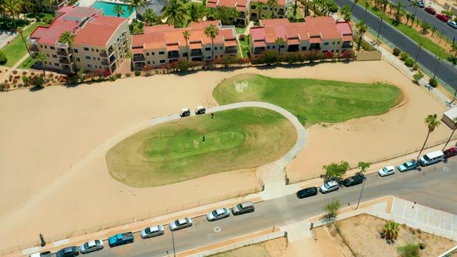 SAN JOSE DEL CABO BCS MEXICO-2021: Apartment Courtyard and Street Traffic From Above