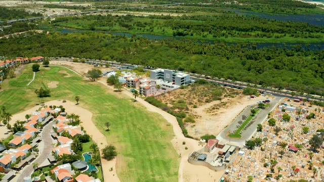 SAN JOSE DEL CABO BCS MEXICO-2021: Golf Course and Coastal Residential Area From Above