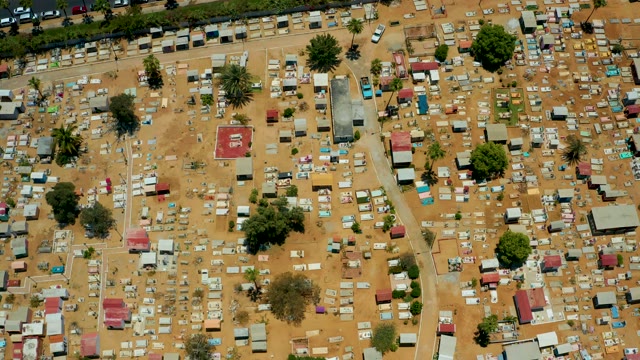 SAN JOSE DEL CABO BCS MEXICO-2021: Dry Informal Settlement with Scattered Huts and Trees