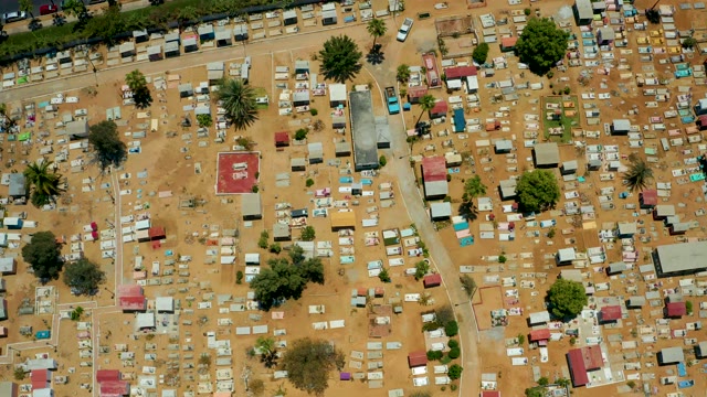 SAN JOSE DEL CABO BCS MEXICO-2021: Cemetery with Gravestones and Scattered Trees