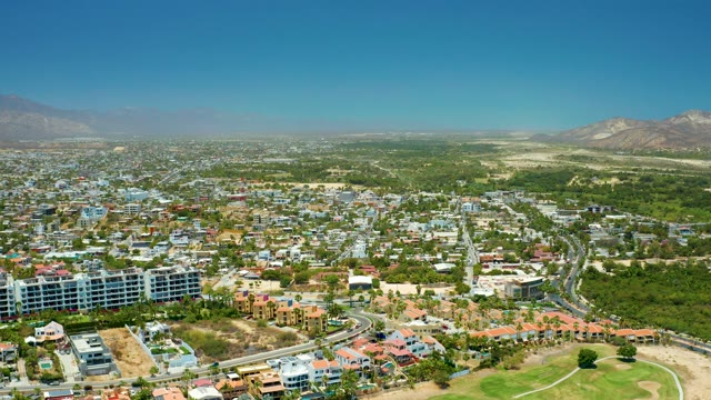 SAN JOSE DEL CABO BCS MEXICO-2021: City Traffic Flow From Above