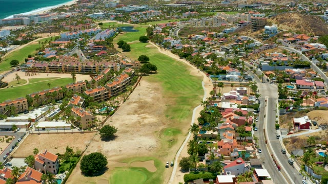 SAN JOSE DEL CABO BCS MEXICO-2021: Coastal Residential Area with Golf Course and Road