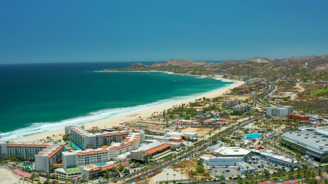 SAN JOSE DEL CABO BCS MEXICO-2021: Coastal Resort and Sandy Shore with Ocean