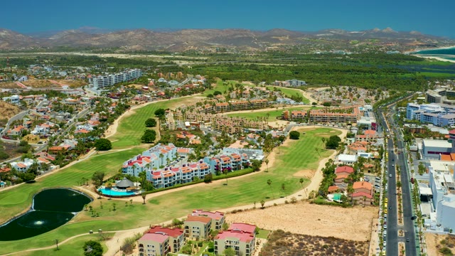 SAN JOSE DEL CABO BCS MEXICO-2021: Residential Neighborhood, Golf Course, and Road Traffic