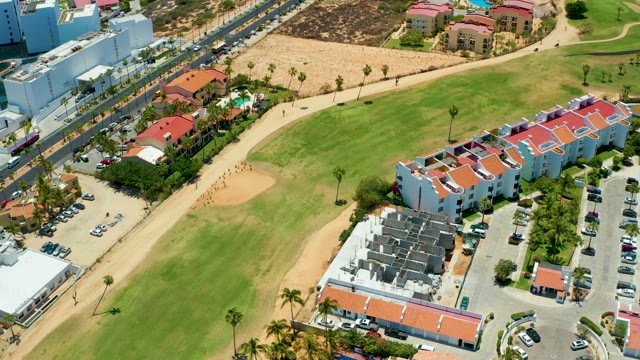 SAN JOSE DEL CABO BCS MEXICO-2021: Golf Course and Residential Buildings with Parking Lots