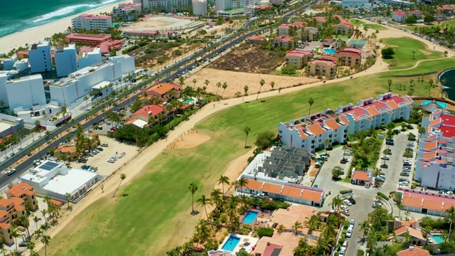 SAN JOSE DEL CABO BCS MEXICO-2021: Coastal Road, Beach, and Golf Course From Above