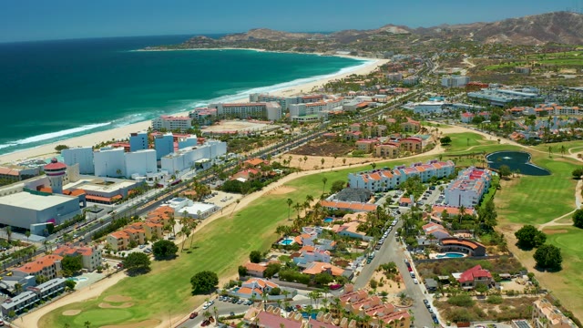 SAN JOSE DEL CABO BCS MEXICO-2021: Coastal Highway with Golf Course and Beach