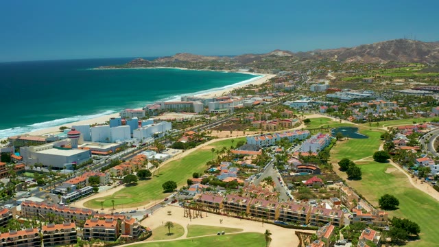 SAN JOSE DEL CABO BCS MEXICO-2021: Coastal Resort and Beach From Above