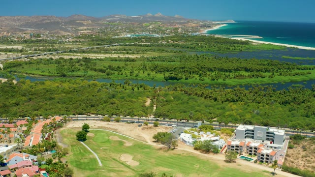 SAN JOSE DEL CABO BCS MEXICO-2021: Coastal Landscape with Golf Course and Waterway